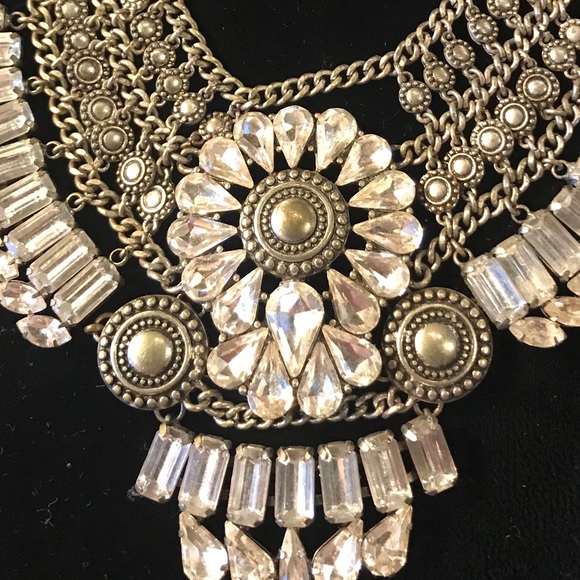 Vintage diamond rhinestone statement necklace - Picture 2 of 3